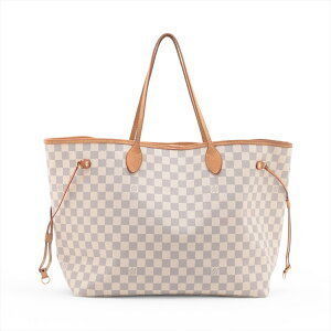 Louis Vuitton Damier Azur White Neverfull GM tote bag pouch